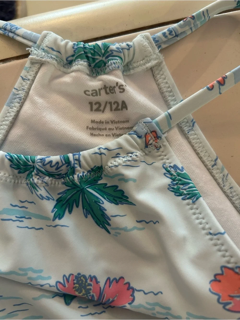 Carter's Light Blue Tropical Cutout One-Piece Swimsuit